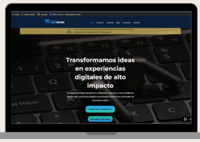 Ejemplo demo de sitio web corporativo diseñado con WordPress y Divi